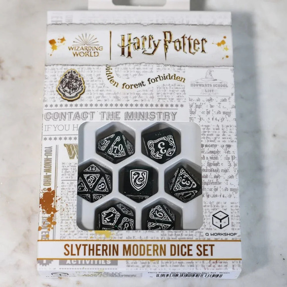 Harry Potter Slytherin Modern Dice Set green Harry Potter Set (7) Q-Workshop D&D - Picture 4 of 8